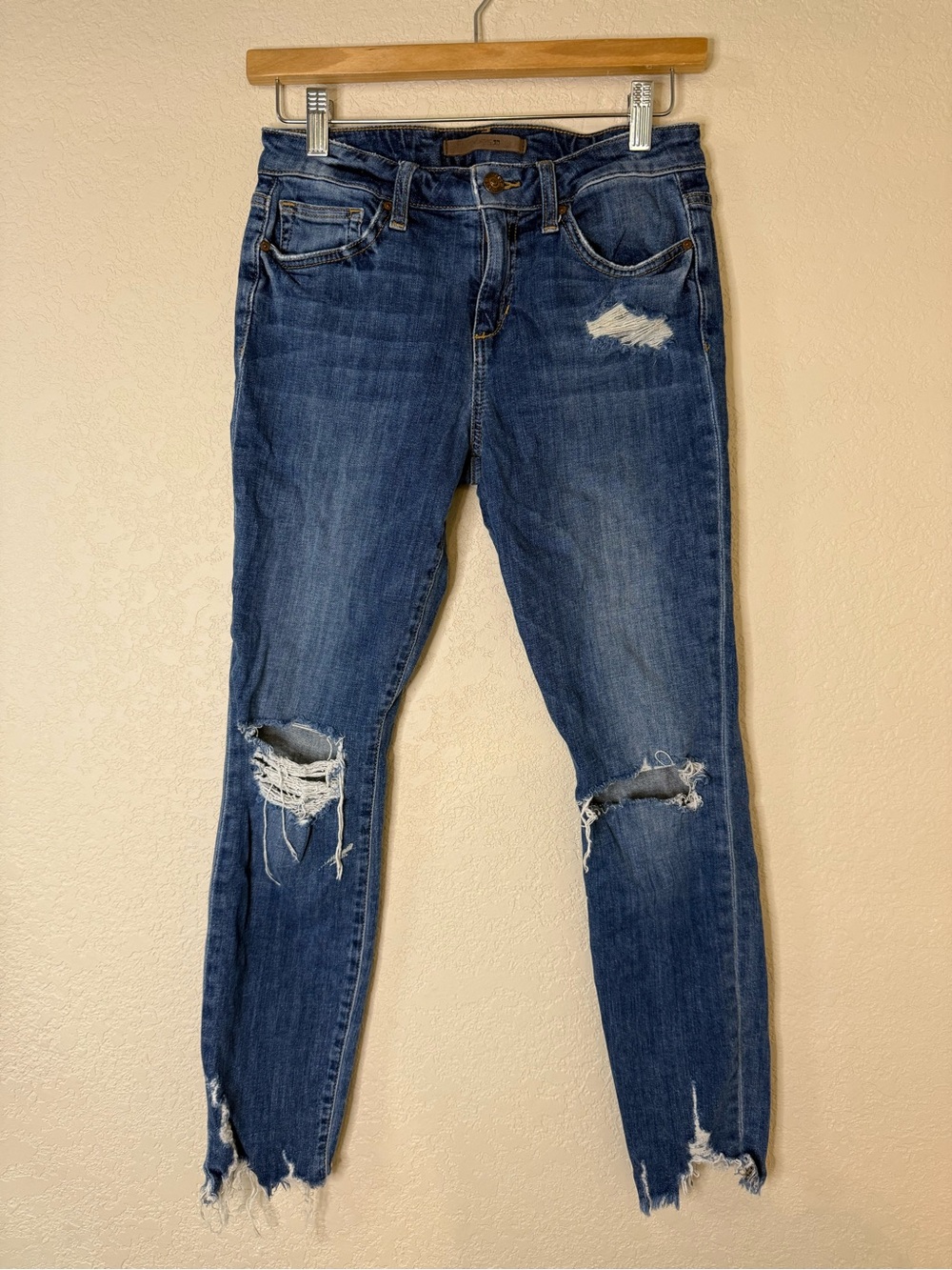 Joe's Jeans Distressed Dark Blue Skinny Jeans